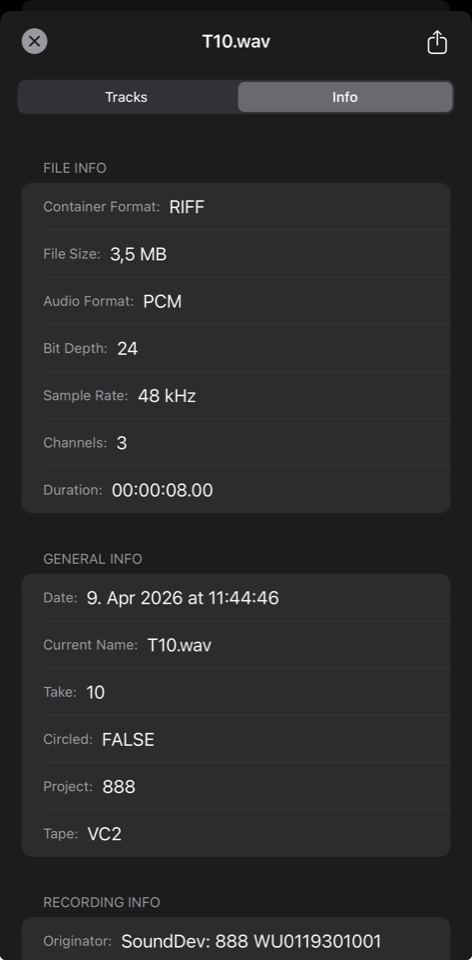 The Viviana Cloud app showing detailed file metadata